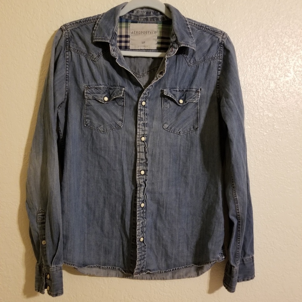 Aeropostale Denim long sleeve shirt SZ S/P